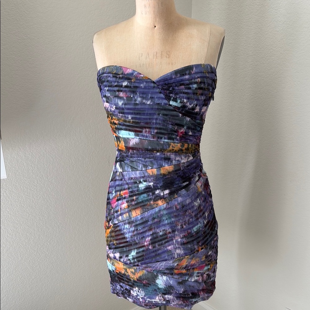BCBG Max Azria Multicolor Strapless Dress